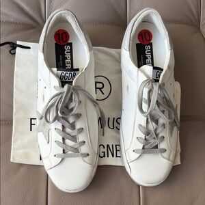 Golden Goose White and Gray Star Sneakers size 10 NWT